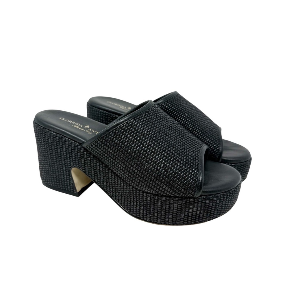 Clorinda Antinori Cristina Rafia Platform Slide Sandal